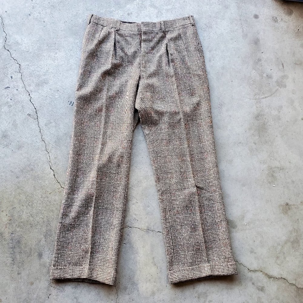 Polo Ralph Lauren Vintage Glenn Plaid Tweed Wool 2 Piece Mens Retro Suit 42R/34 - Picture 13 of 14